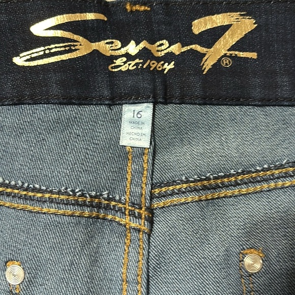 Seven 7 Tummyless High Rise Skinny Blue Denim Jeans womens size 16 - Picture 9 of 10